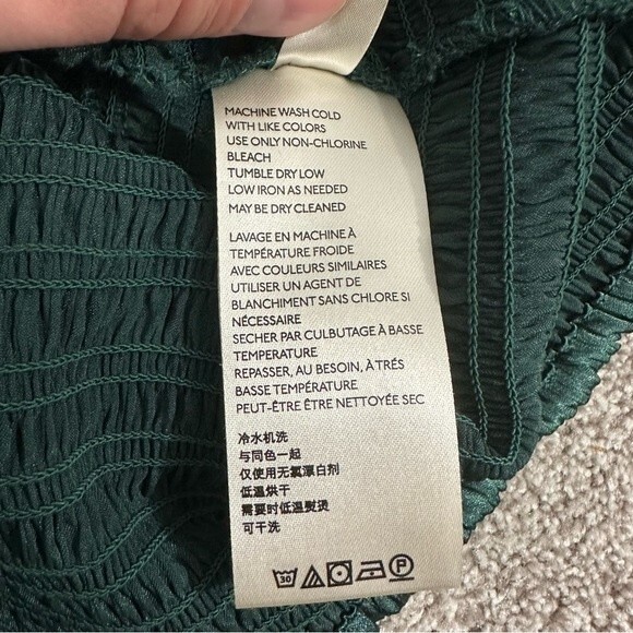 Free People Evergreen Santiago Satin Cropped Blouse Size Medium Sexy Chic - Picture 13 of 16